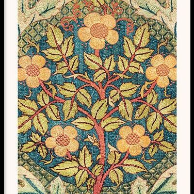 Walljar - William Morris - Rose Wreath - Poster with frame / 60 x 90 cm