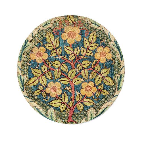 Walljar - William Morris - Rose Wreath - Dibond / 100 x 100 cm