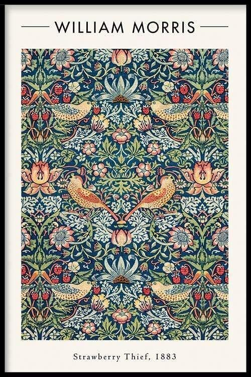 Walljar - William Morris - Strawberry Thief - Poster met lijst / 40 x 60 cm