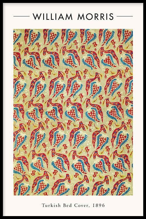 Walljar - William Morris - Turkish Bed Cover - Poster met lijst / 60 x 90 cm