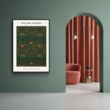 Walljar - William Morris - Violet and Columbine II - Affiche avec cadre / 40 x 60 2