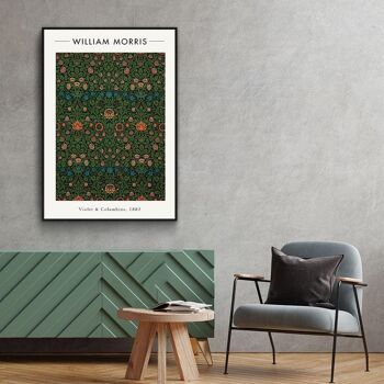 Walljar - William Morris - Violet and Columbine II - Affiche avec cadre / 40 x 60 3