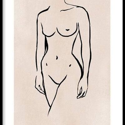 Walljar - Woman Line Art - Affiche avec cadre / 20 x 30 cm