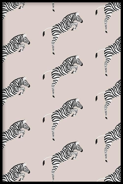 Walljar - Zebra Pattern - Poster met lijst / 40 x 60 cm