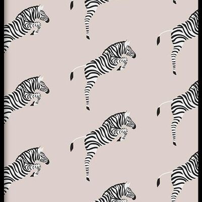 Walljar - Zebra Pattern - Poster met lijst / 40 x 60 cm