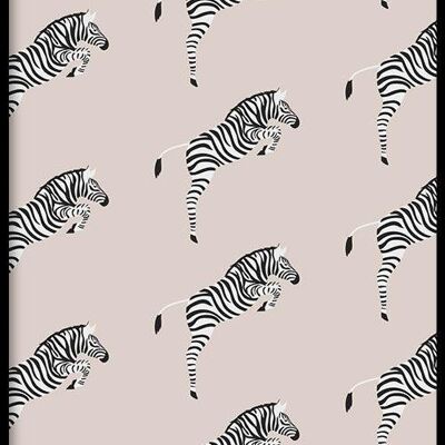 Walljar - Zebra Pattern - Poster with Frame / 40 x 60 cm