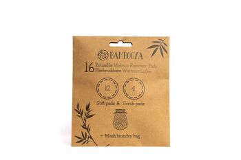 Bambooya Tampons démaquillants réutilisables en bambou (16 pièces) + sac à linge 2