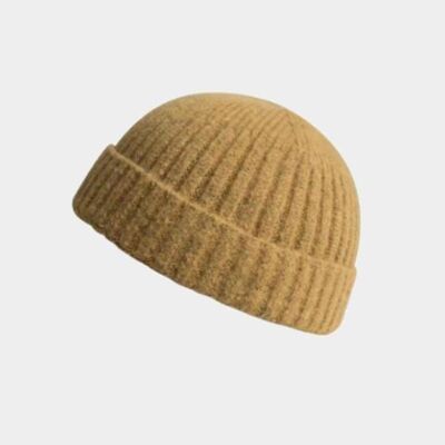 Wool fisherman beanie. - yellow