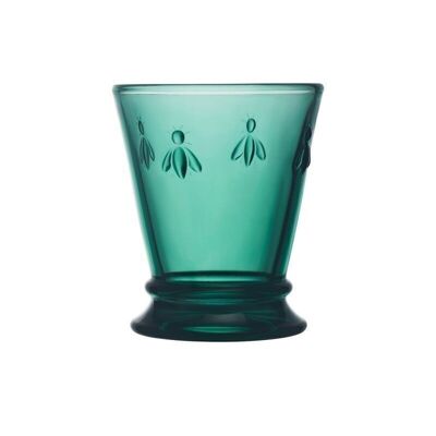 GLASS DRINKING CUP ABEILLE EMERALD GREEN