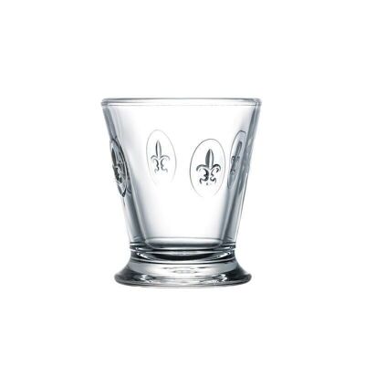 GLASS DRINKING CUP FLEUR DE LYS