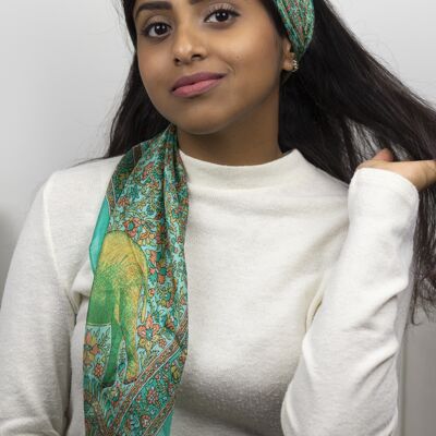 Emerald silk scarf
