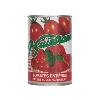 Tomates entières de Provence pelées au jus basilic boite 1/2 1