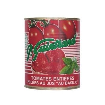 Tomates entières de Provence pelées au jus basilic boite 4/4 1