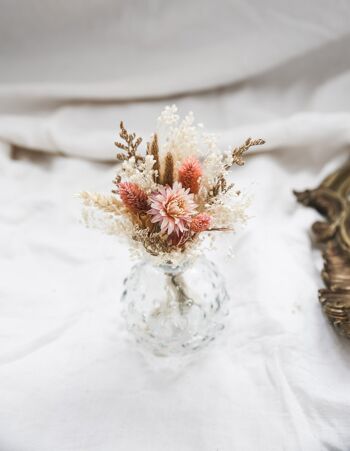 Ensemble petit vase boule et son bouquet de fleurs séchées "Cashmere collection" n° 3. 3