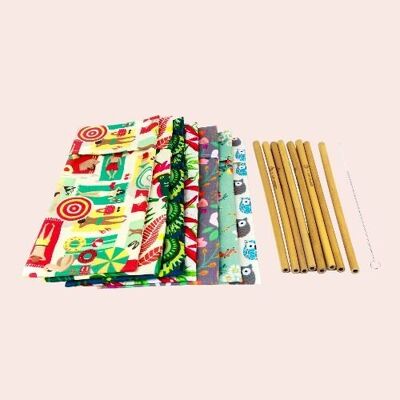“Made In France” reusable long straws kit
