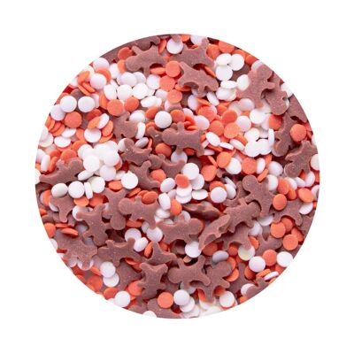 Hombre de pan, confeti blanco y confeti rojo 500 g