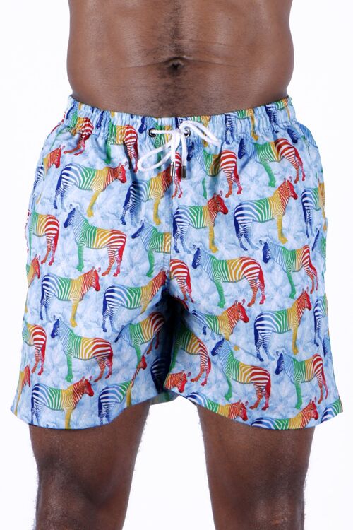 Short de bain séchage rapide motifs Zèbre