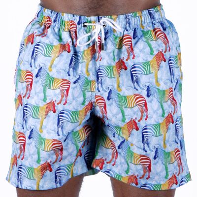 Zebra print quick-dry swim shorts