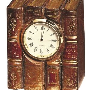 Horloge livre miniature ROUGE