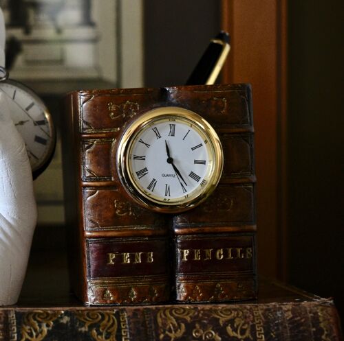 Square Penpot Book Clock SAGE GREEN