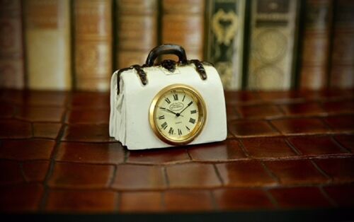 Briefcase Clock VELLUM WHITE