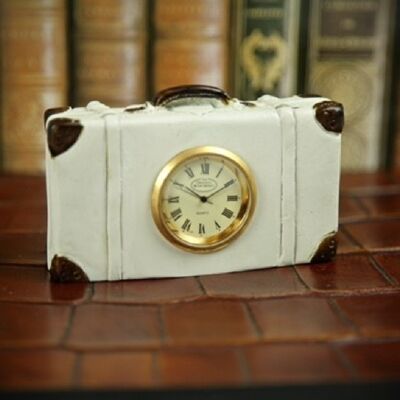 Suitcase Clock VELLUM WHITE