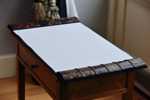 PERSONALISED Book Desk Blotter TAN LEATHER