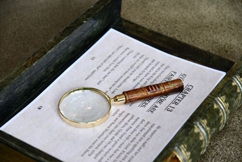 Book Magnifying Glass TAN LEATHER