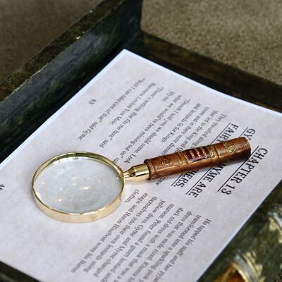Book Magnifying Glass TAN LEATHER
