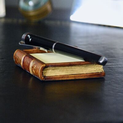Book Post it Note Holder TAN LEATHER