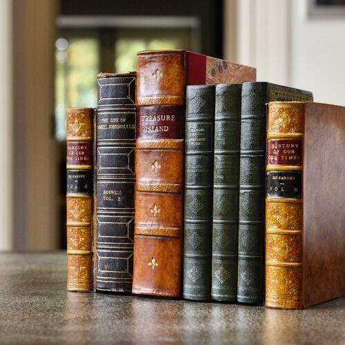 Bookends Pair Large TAN LEATHER