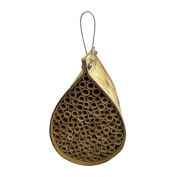 Maison d'abeilles en forme de larme en bambou Vie Naturals, 15x15x10cm 2