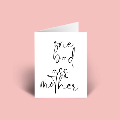 Una tarjeta de madre mala. Una tarjeta A6 del Día de la Madre en blanco en el interior.
