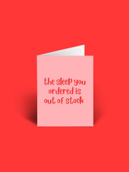 Sleep out of stock A6 Motherâ€™s Day Card blank inside.