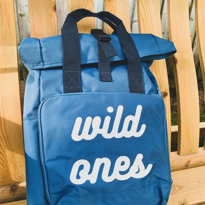 Wild ones airforce blue backpack roll top bag