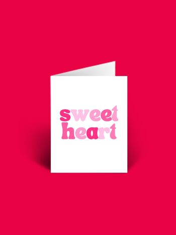 Sweet heart A6 saint valentin anniversaire galentines amour carte vierge à l'intérieur.