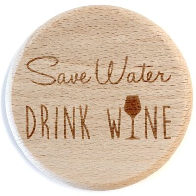 "Save water" glass lid