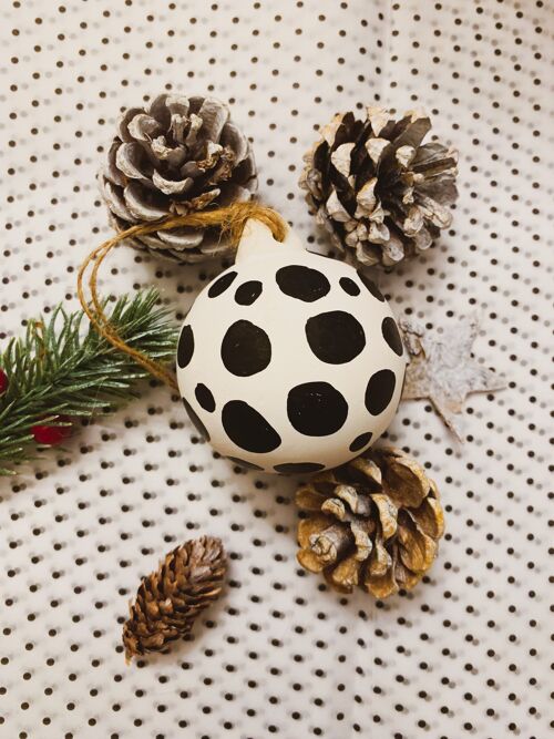 Black and white spotty Dotty Christmas Bauble