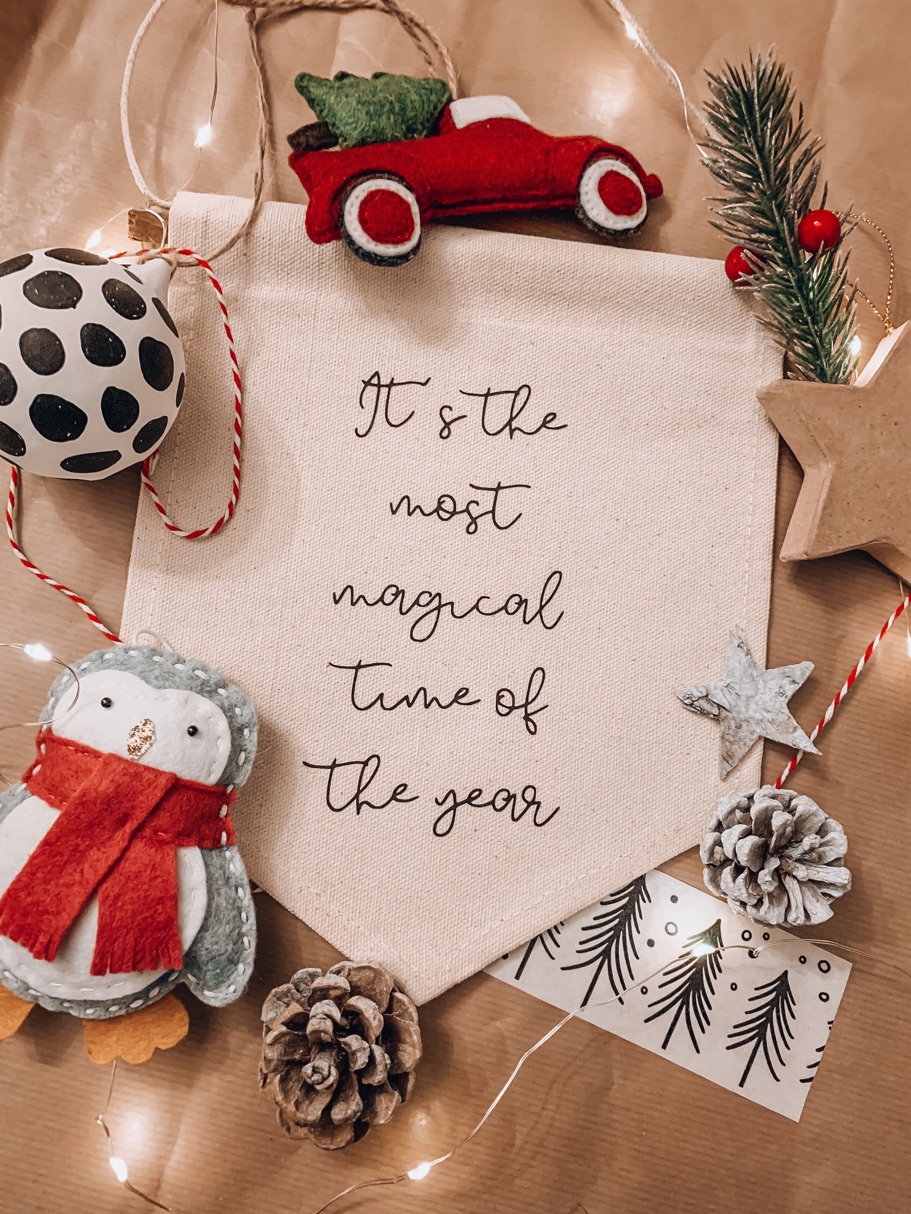 Weihnachtsdekoration Leinwand Flagge/Banner/Wimpel