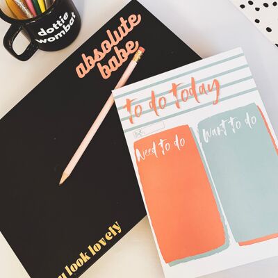 To do today A5 white notepad fun cute office stationery