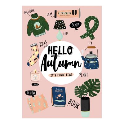 Stampa autunno Hygge A5, A4, A3 Wall Art - A5