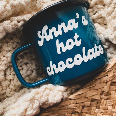 Taza esmaltada de Navidad personalizada con chocolate caliente/vino caliente/sidra caliente1