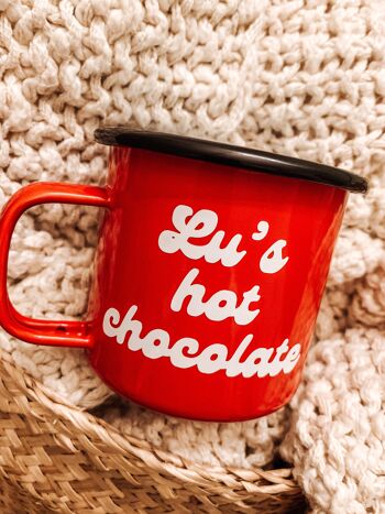 Chocolat chaud personnalisé / vin chaud / cidre chaud Mug en émail de Noël1 2
