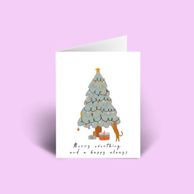 Merry Everything & Happy Always A6 Christmas Card blank inside.