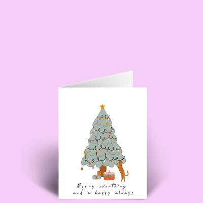Merry Everything & Happy Always A6 Christmas Card blank inside.