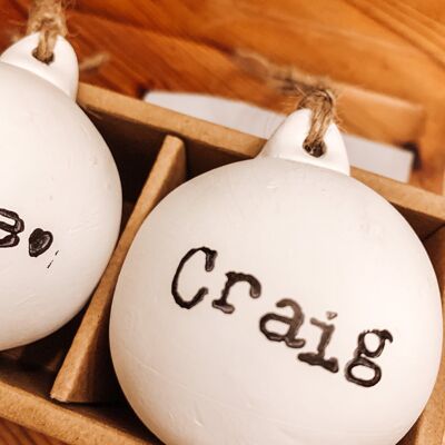 Personalised Christmas Bauble- Stamped