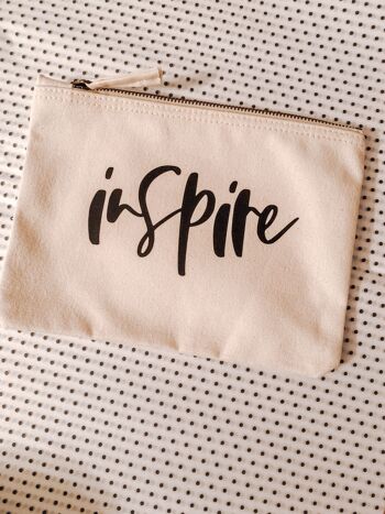 Inspire pochette en toile de coton/porte-monnaie/sac zip maquillage