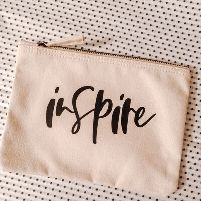 Inspire cotton canvas pouch /coin purse /make up zip bag