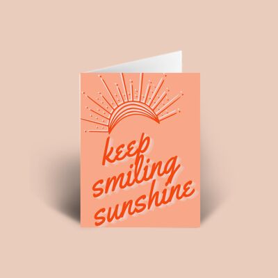 Halten Sie lächelnde Sonnenschein A6-Karte innen leer, Geburtstag, vermisse dich, liebe dich Karte