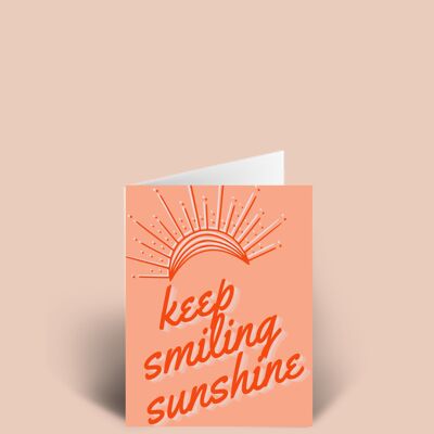 Sigue sonriendo sol A6 tarjeta en blanco en el interior, cumpleaños, te extraño, te amo tarjeta